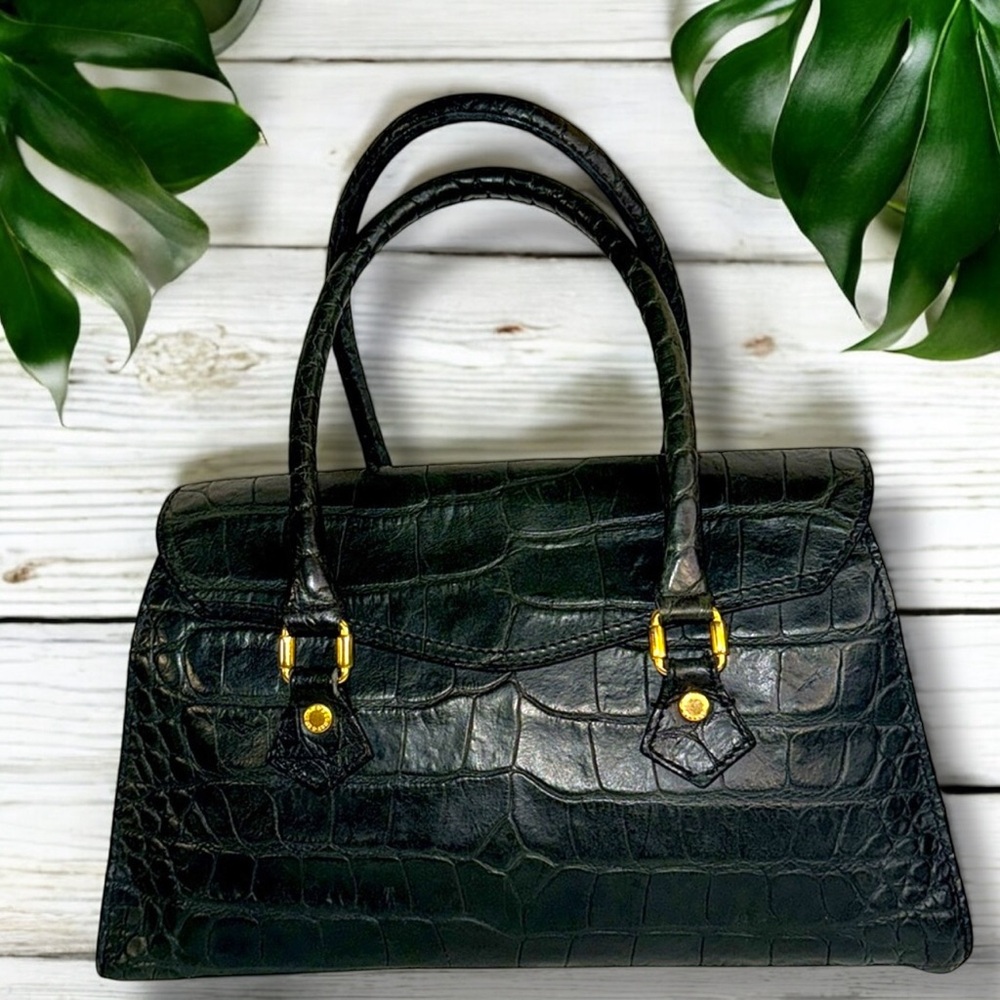 Dooney & Bourke Italian Leather Croc Embossed Rare Satchel - Made in Italy - Picture 5 of 11